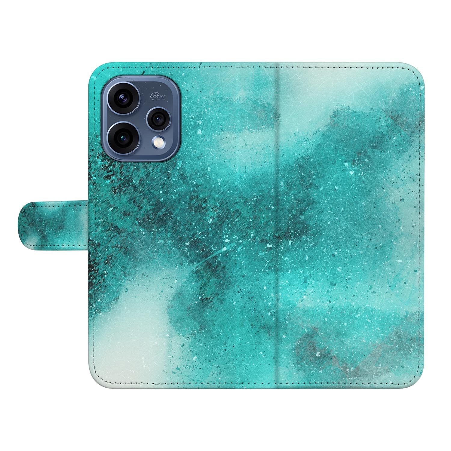 OPPO Reno15 portemonnee hoesje Painting Blue – achterkant met camera-uitsparing