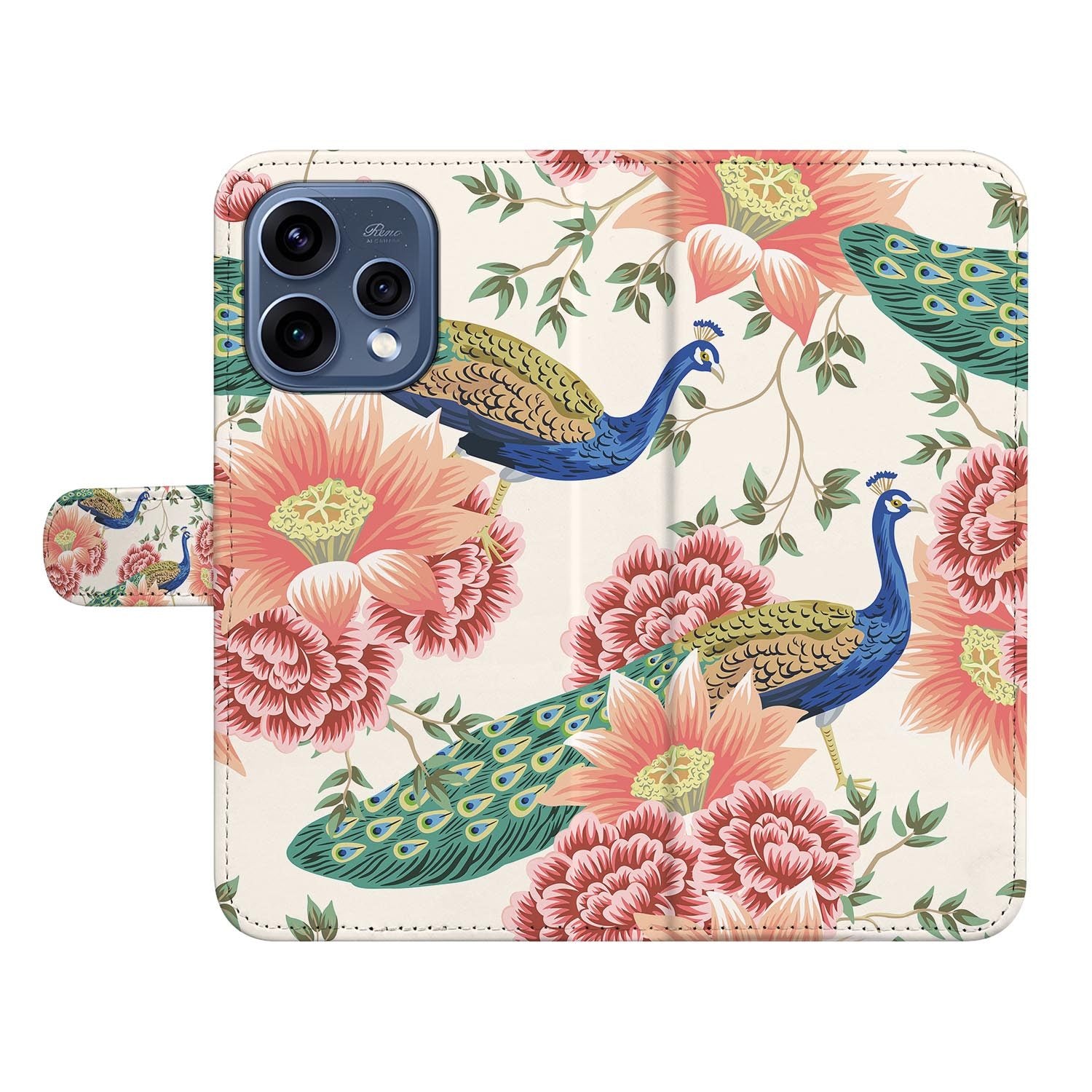 OPPO Reno15 bookcase hoesje Pink Peacock â binnenzijde met TPU-houder