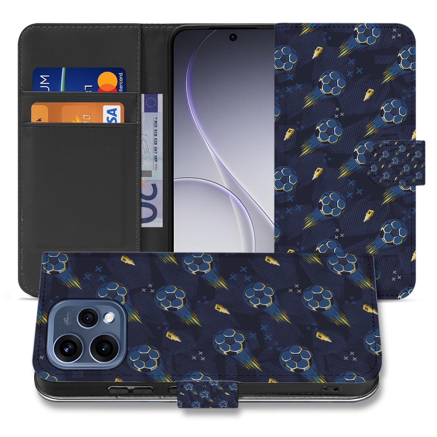OPPO Reno15 bookcase hoesje Voetbal â achterkant met camera-uitsparing