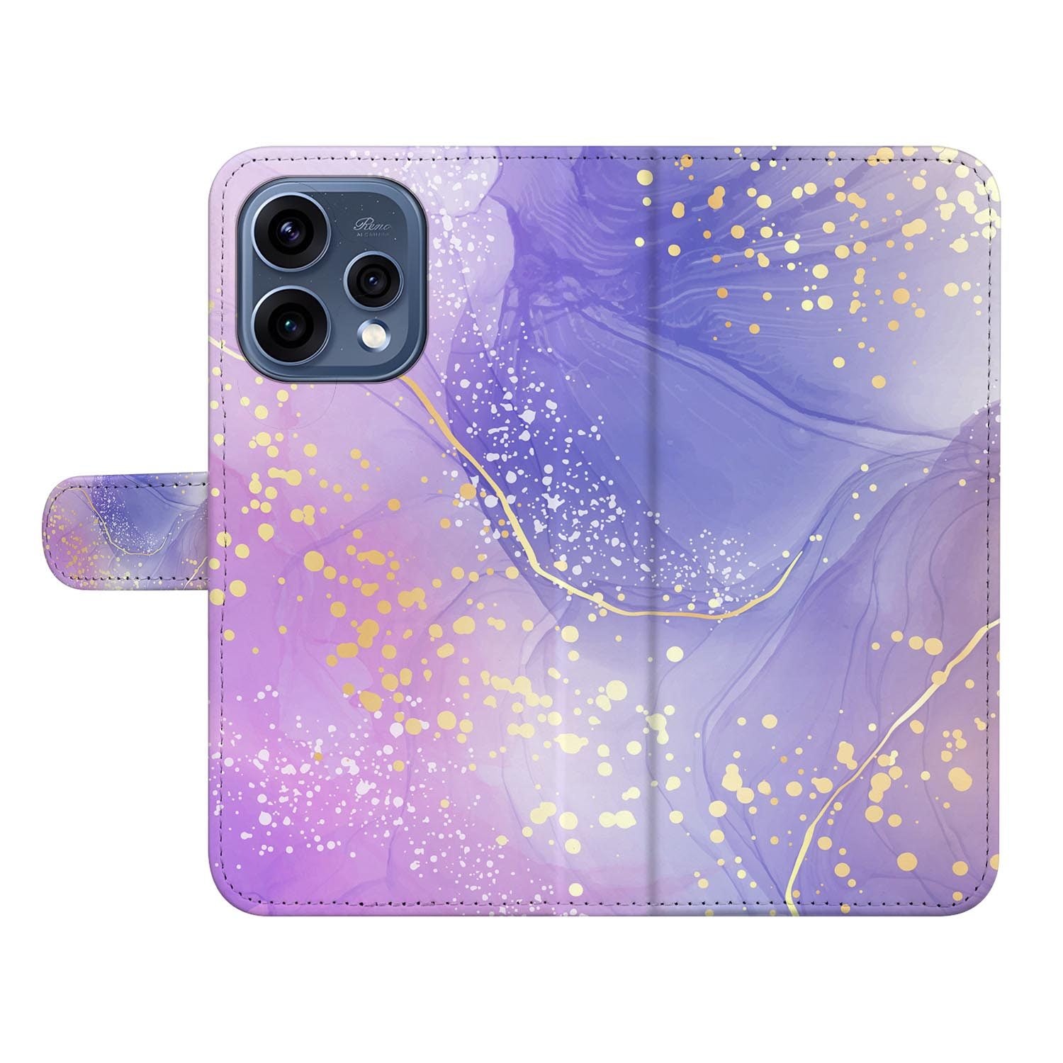OPPO Reno15 hoesje met pasjeshouder Watercolor Paars â print over de volledige klep