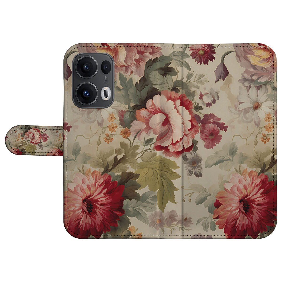 OPPO Reno 13 Pro Book Case âBloemenâ boek case bloemenprint voorkant