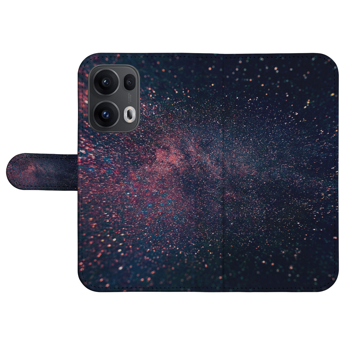 OPPO Reno 13 Pro Book Case Stars bookcase met sterrenontwerp bovenaanzicht