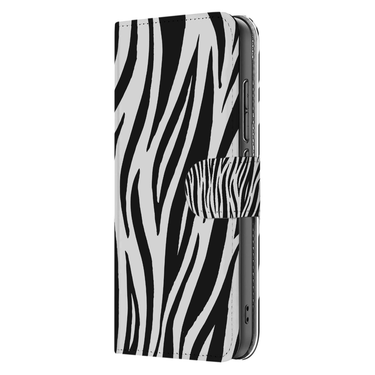 OPPO Reno 13 Pro Book Case âZebraâ stijlvol hoesje zebra print aanzicht