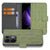 OPPO Reno 13 Pro Book Style Case Green Wood hoesje groen hout aanzicht