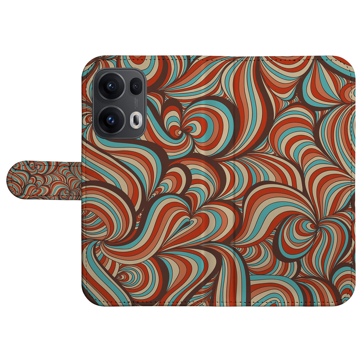 OPPO Reno 13 Pro Hoesje Retro retro stijl kleurpatroon voorkant