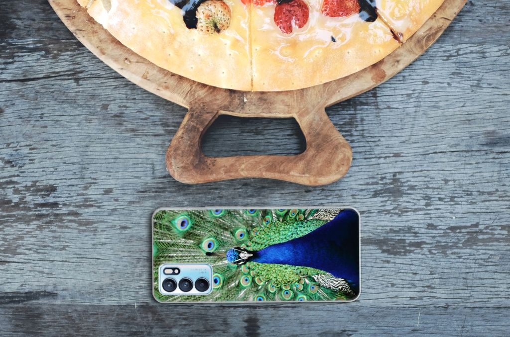 OPPO Reno 6 5G TPU Hoesje Pauw ontwerp bovenaanzicht