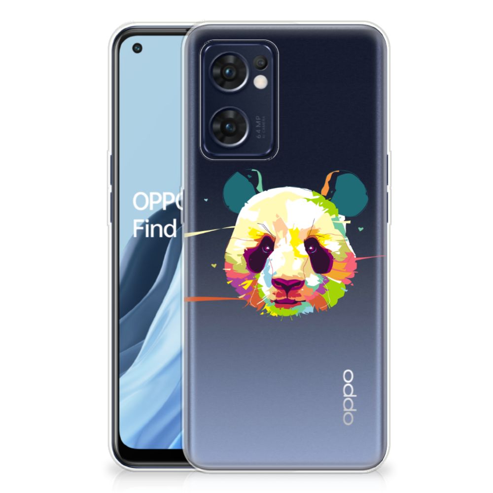 OPPO Reno 7 5G | Find X5 Lite Telefoonhoesje met Naam Panda Color achterkant