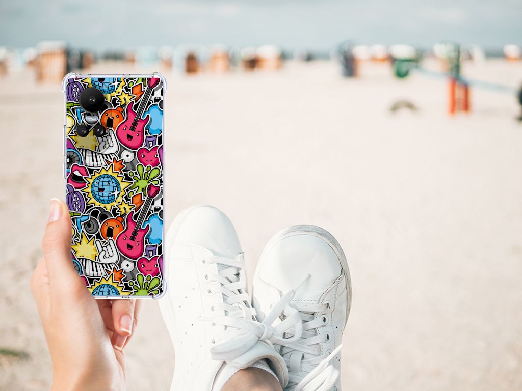 OPPO Reno10 | 10 Pro Anti Shock Bumper Case Punk Rock design voorkant
