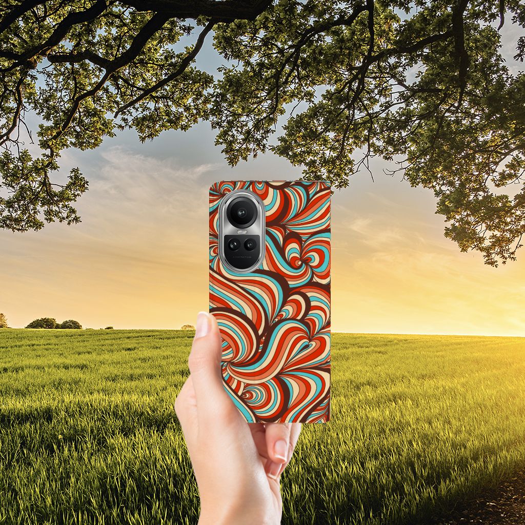 OPPO Reno10 | 10 Pro Bookcase Retro retro design hand natuur zonsondergang