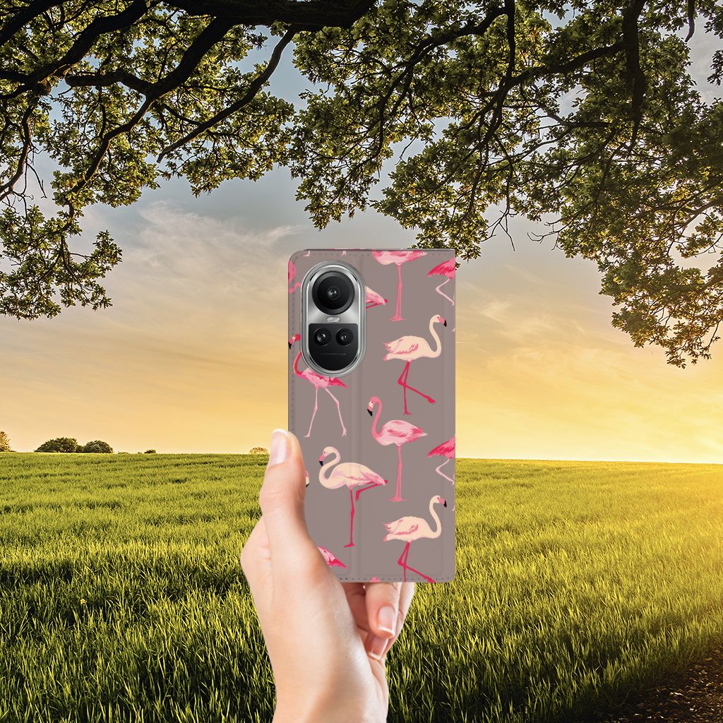 OPPO Reno10 | 10 Pro Hoesje maken Flamingo flamingo design hand natuur