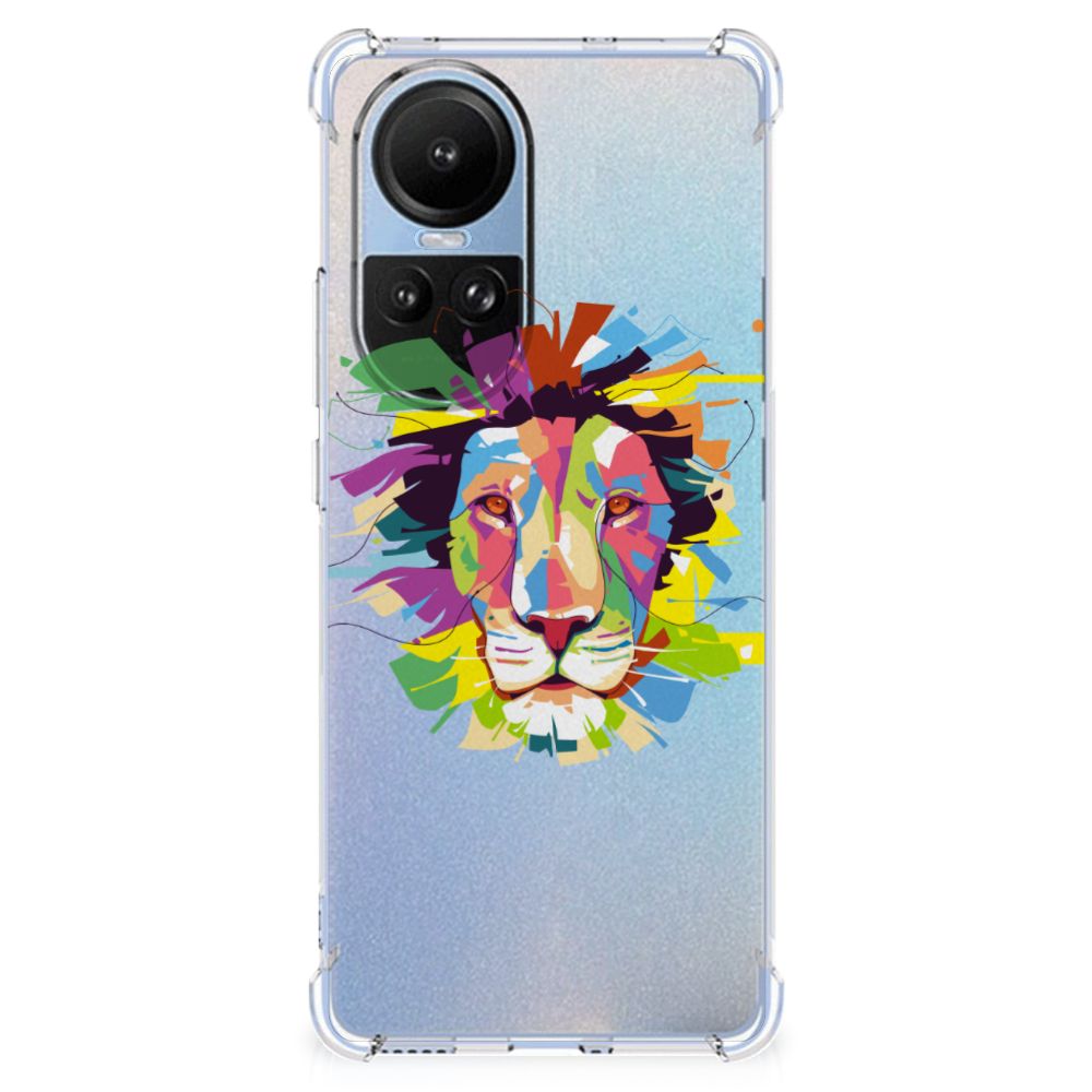 OPPO Reno10 | 10 Pro Stevig Bumper Hoesje Lion Color voorkant