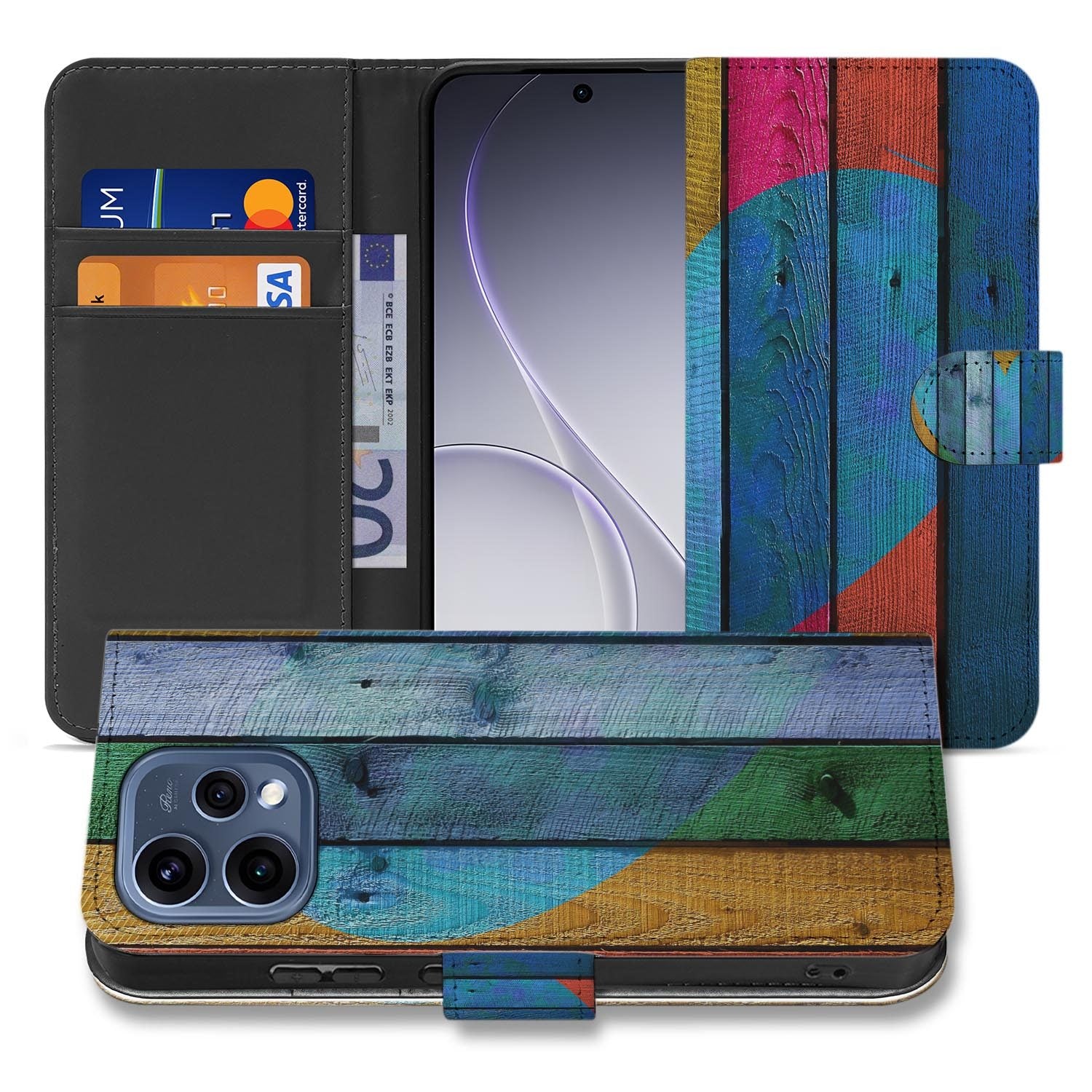 OPPO Reno15 book case hoesje Wood Heart â hoesje half opengeklapt