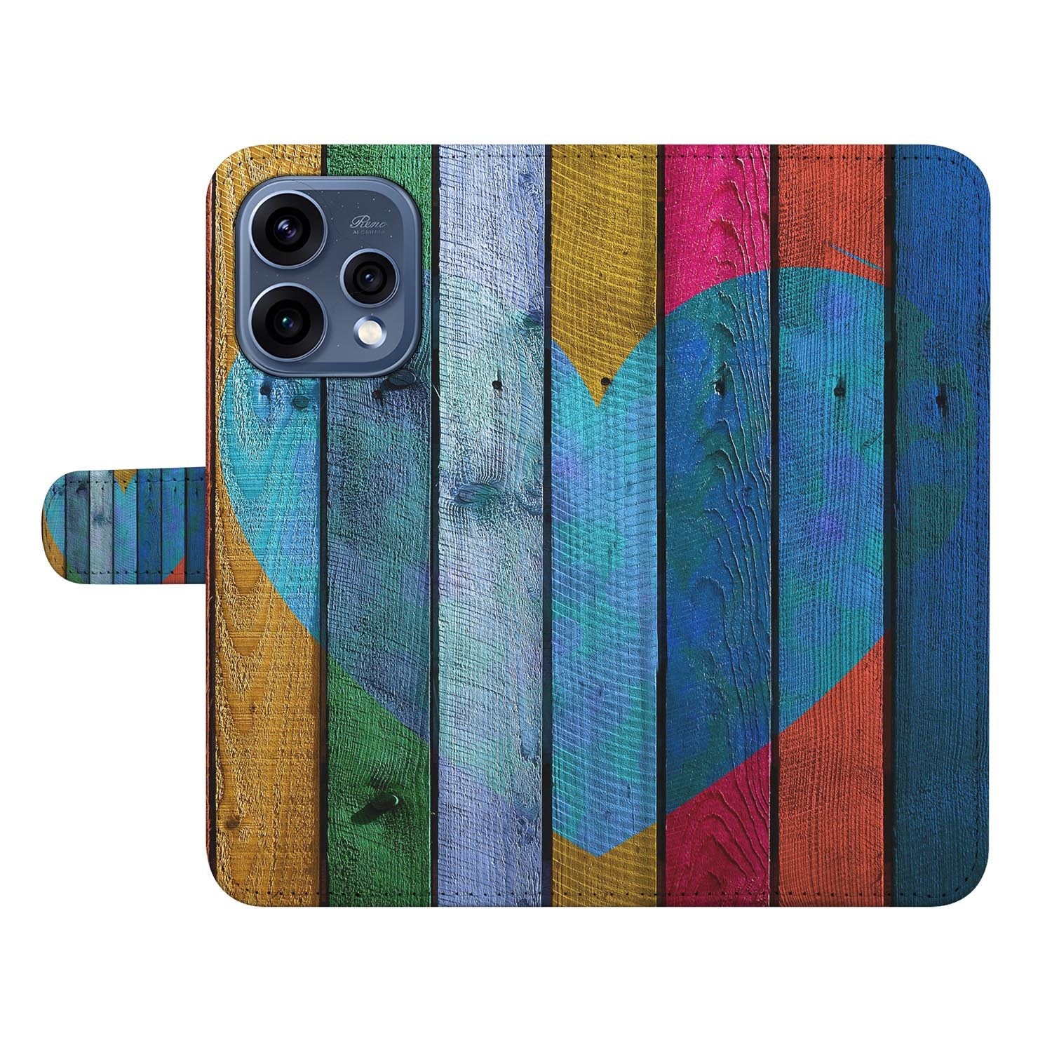 OPPO Reno15 book case hoesje Wood Heart â binnenzijde met TPU-houder
