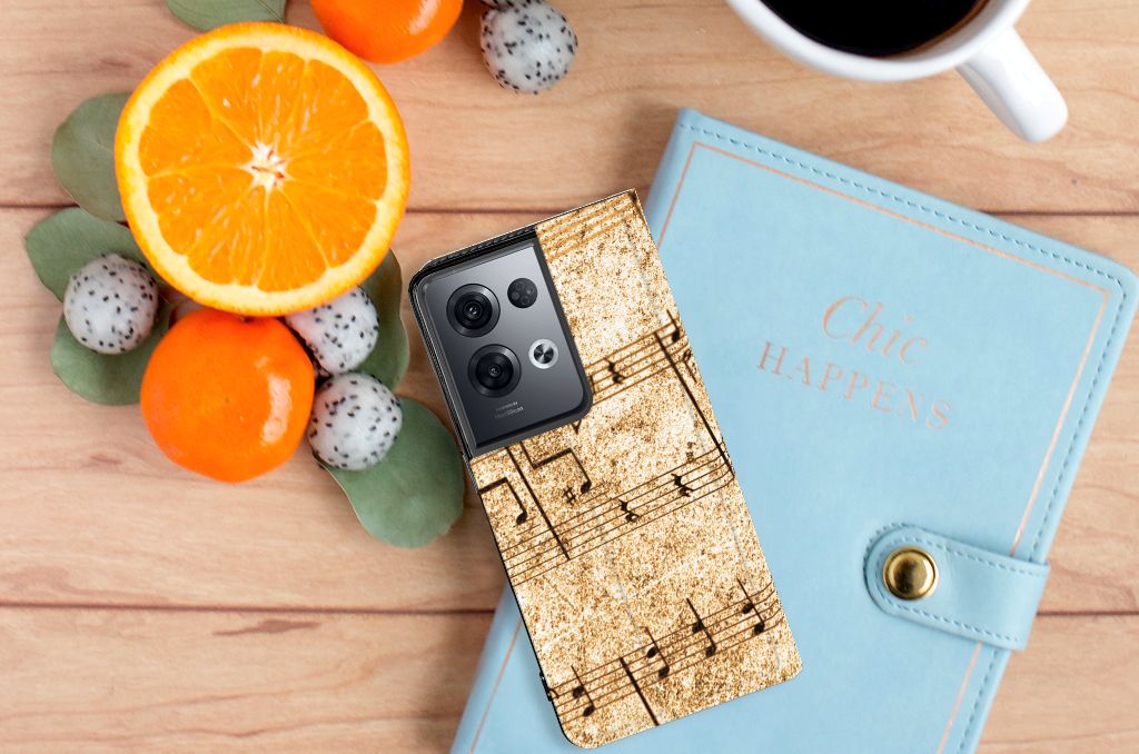OPPO Reno8 Pro Stand Case Bladmuziek - B2C Telecom