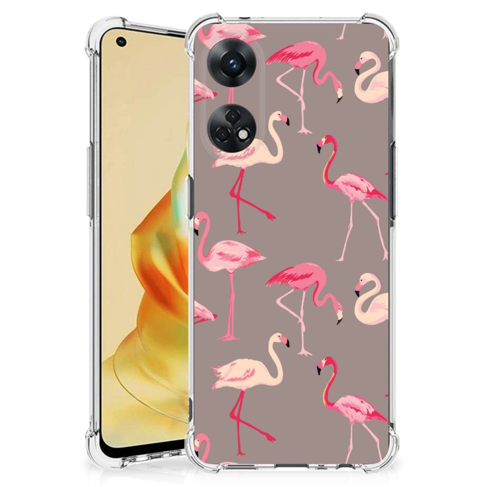 OPPO Reno8 T 4G Case Anti-shock Flamingo voorkant design flamingo