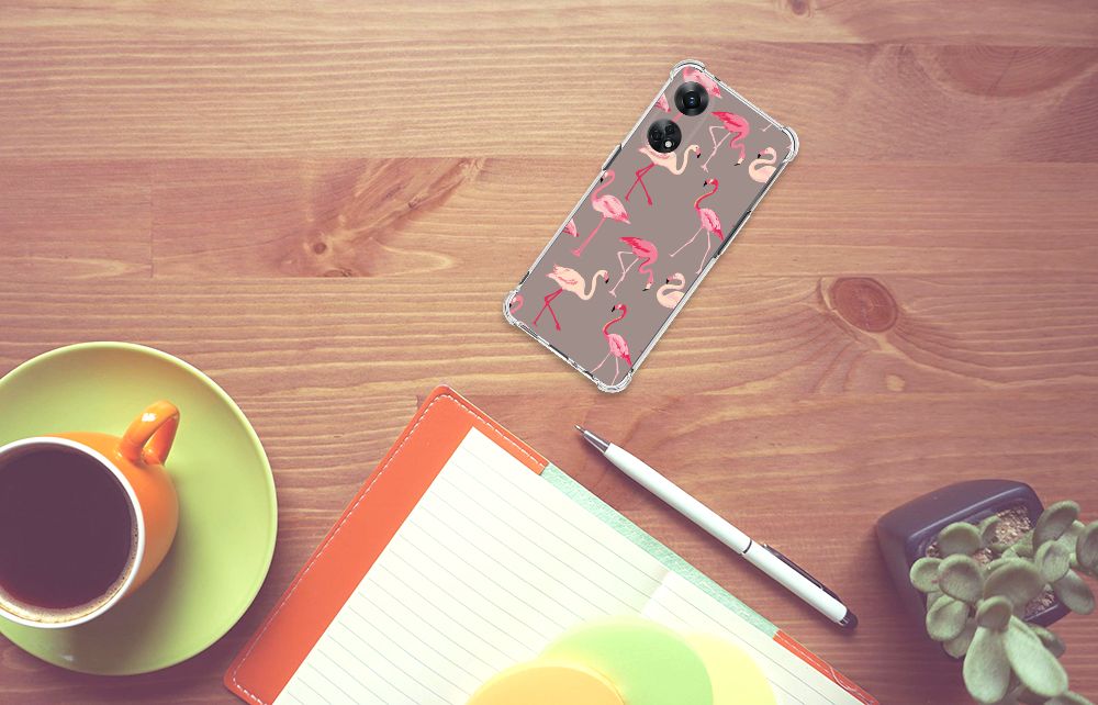 OPPO Reno8 T 4G Case Anti-shock Flamingo telefoonhoesje flamingo design overzicht