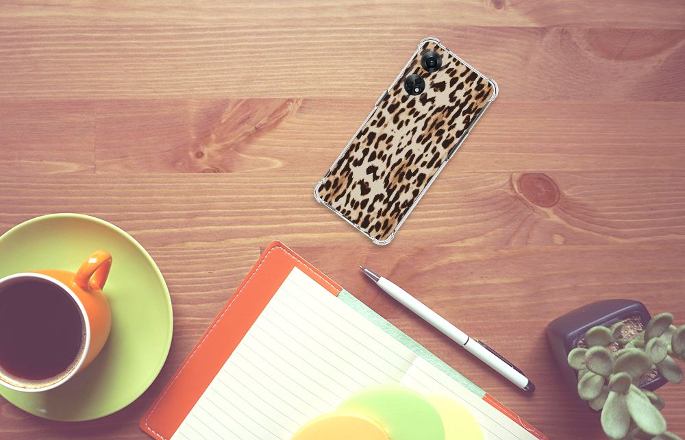 OPPO Reno8 T 4G Case Anti-shock Leopard bovenaanzicht telefoonhoesje