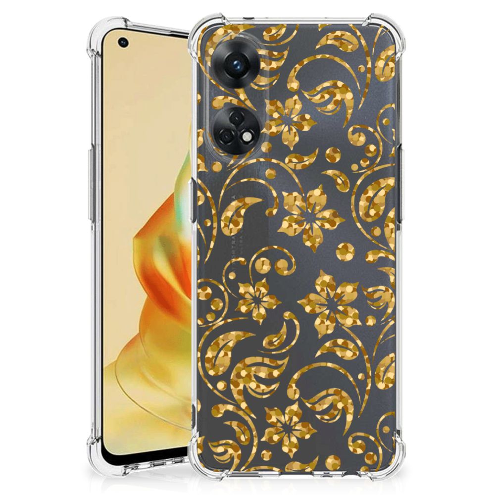 OPPO Reno8 T 4G Case Gouden Bloemen B2C Telecom