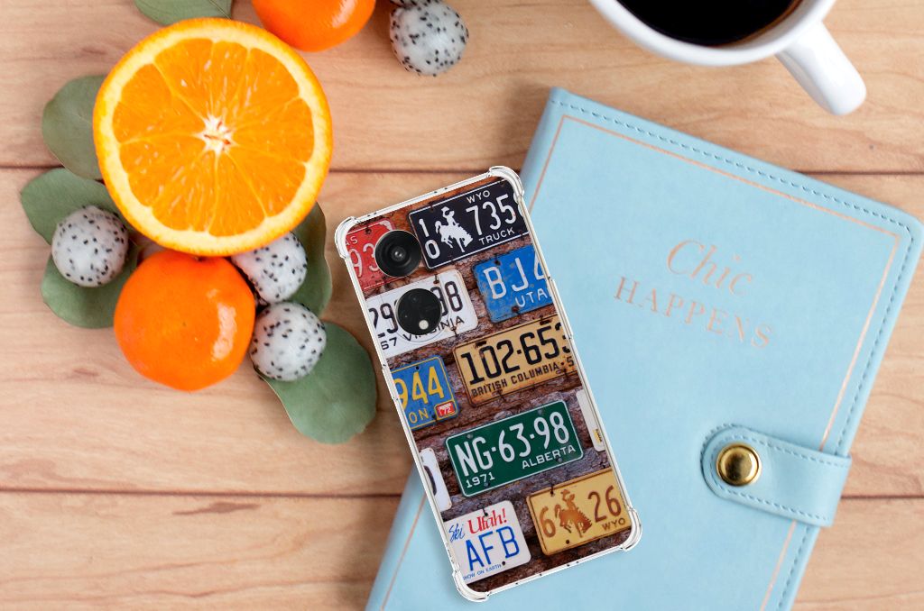 OPPO Reno8 T 5G Anti-shock Hoesje met foto Kentekenplaten achterkant