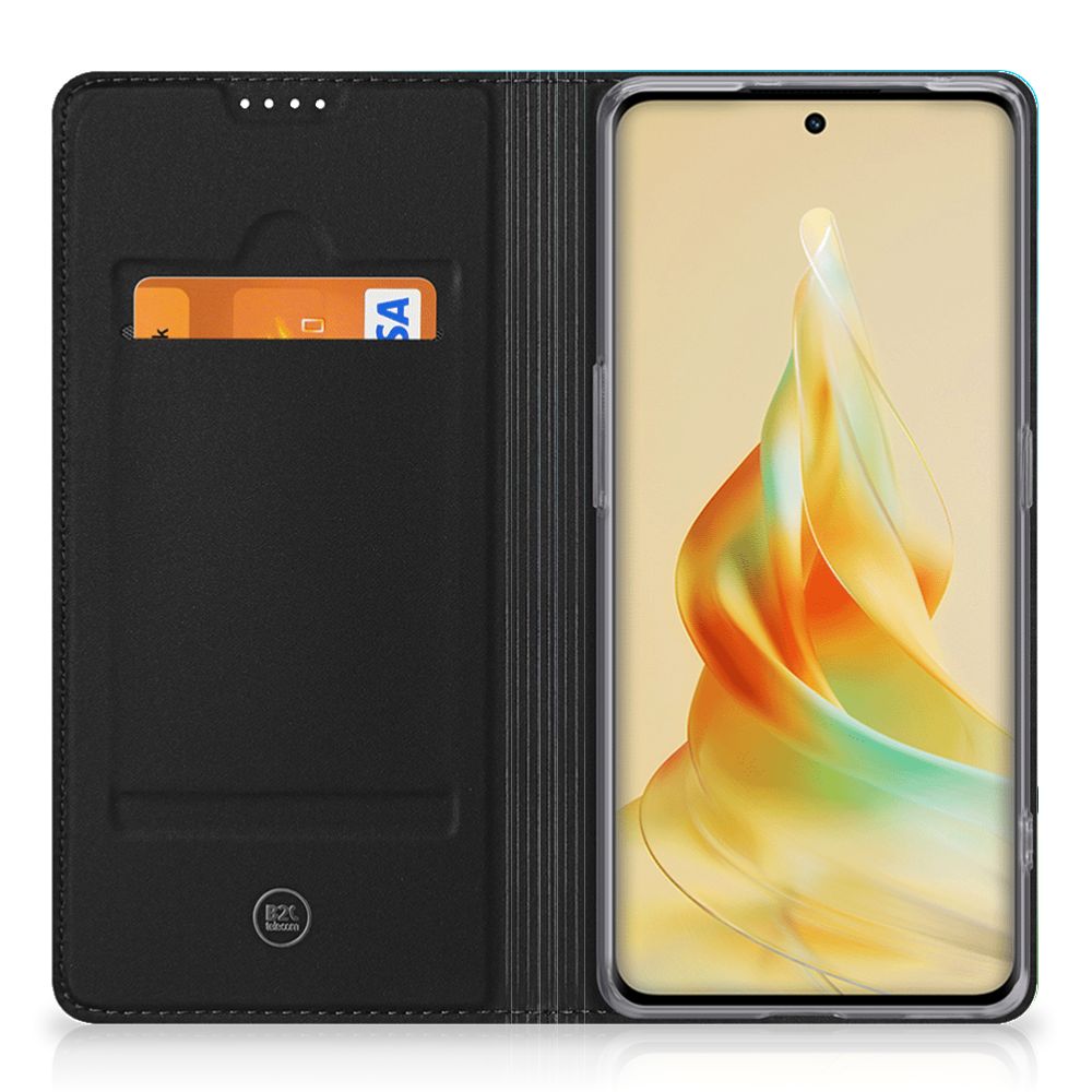 OPPO Reno8 T 5G Smart Cover Orchidee Blauw hoesje binnenkant zwart