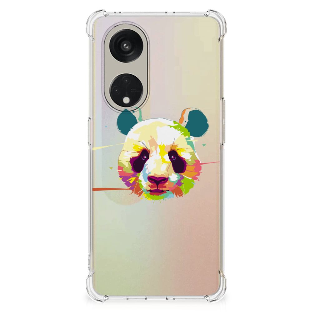 OPPO Reno8 T 5G Stevig Bumper Hoesje Panda Color vooraanzicht