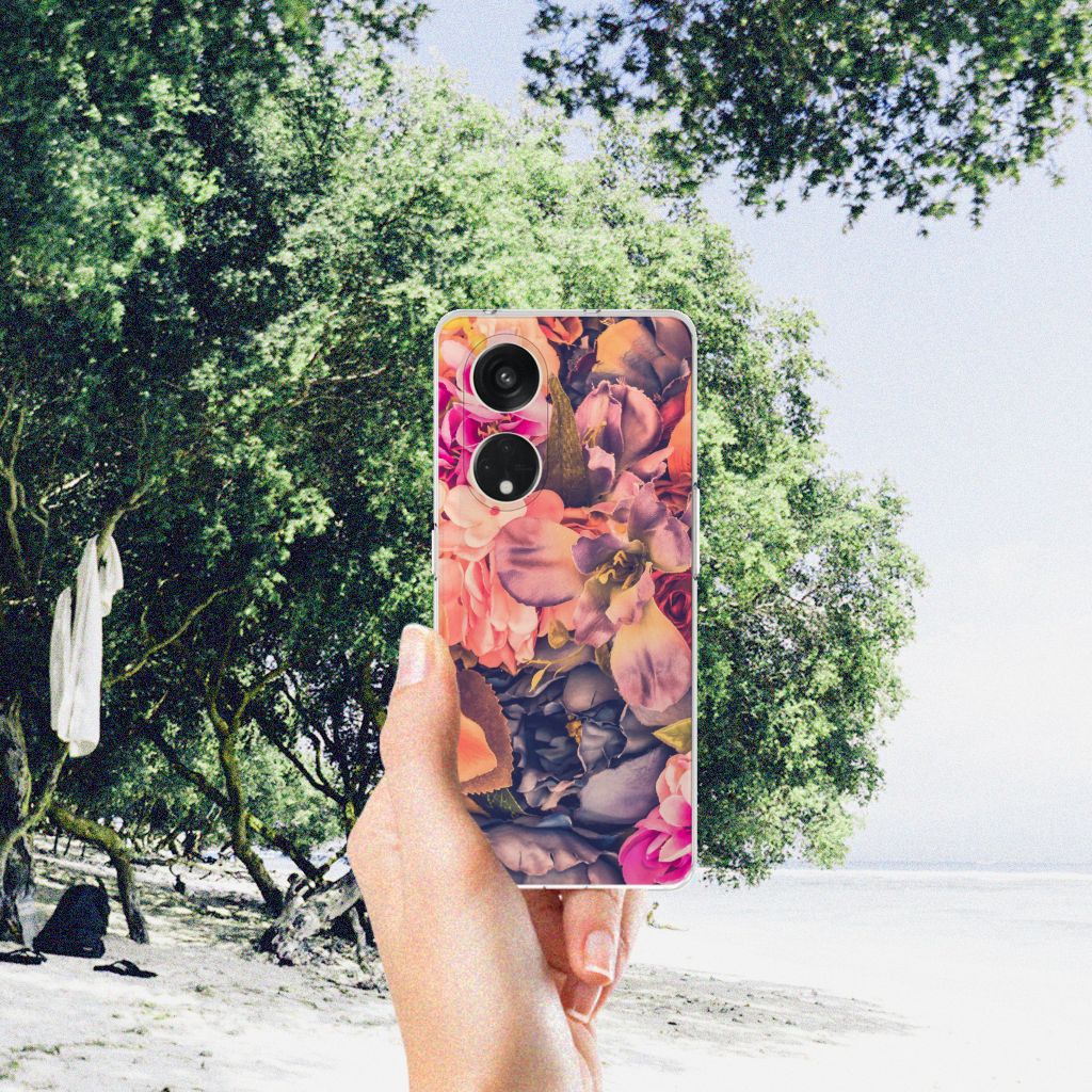 OPPO Reno8 T 5G TPU Case Bosje Bloemen met kleurrijke bloemenontwerp in een natuurlijke omgeving đ¸