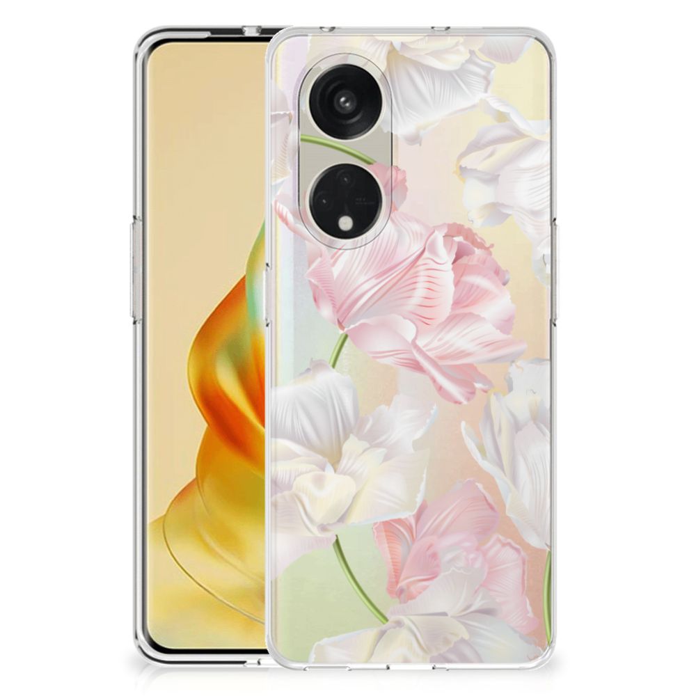 OPPO Reno8 T 5G TPU Case Lovely Flowers achterkant transparant