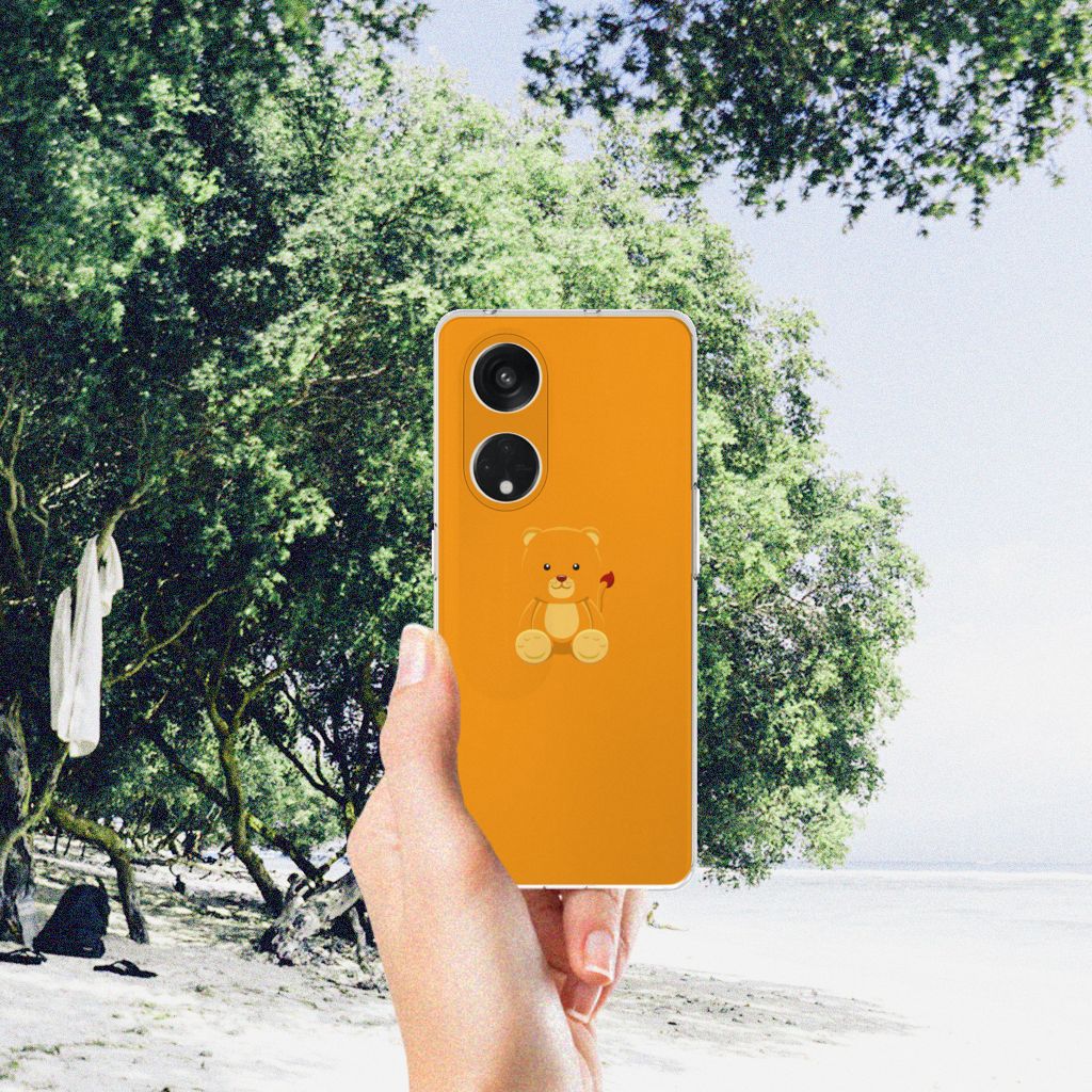 OPPO Reno8 T 5G Telefoonhoesje met Naam Baby Beer teddybeer oranje aanzicht
