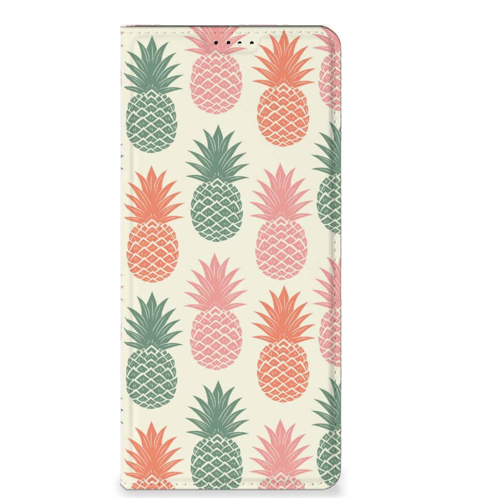 OPPO X6 Pro Flip Style Cover Ananas telefoonhoesje ananas patroon voorkant