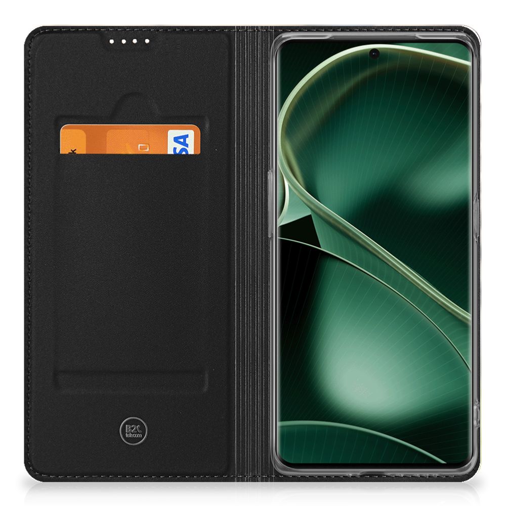 OPPO X6 Pro Hoesje maken Baby Luipaard portefeuille zwart design voorkant