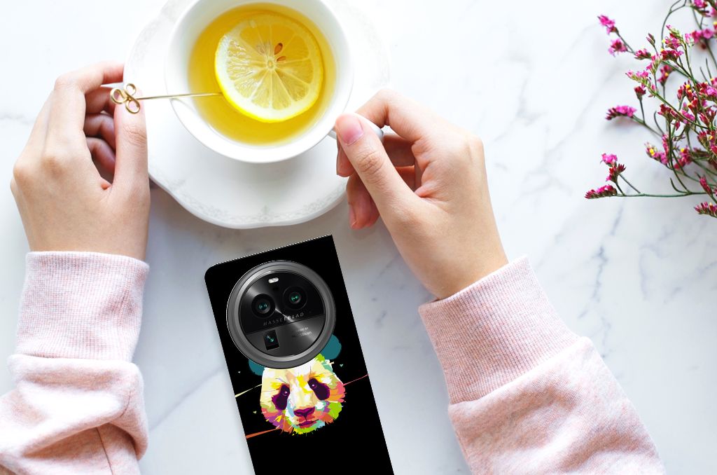 OPPO X6 Pro Magnet Case Panda Color telefoonhoesje bovenaanzicht