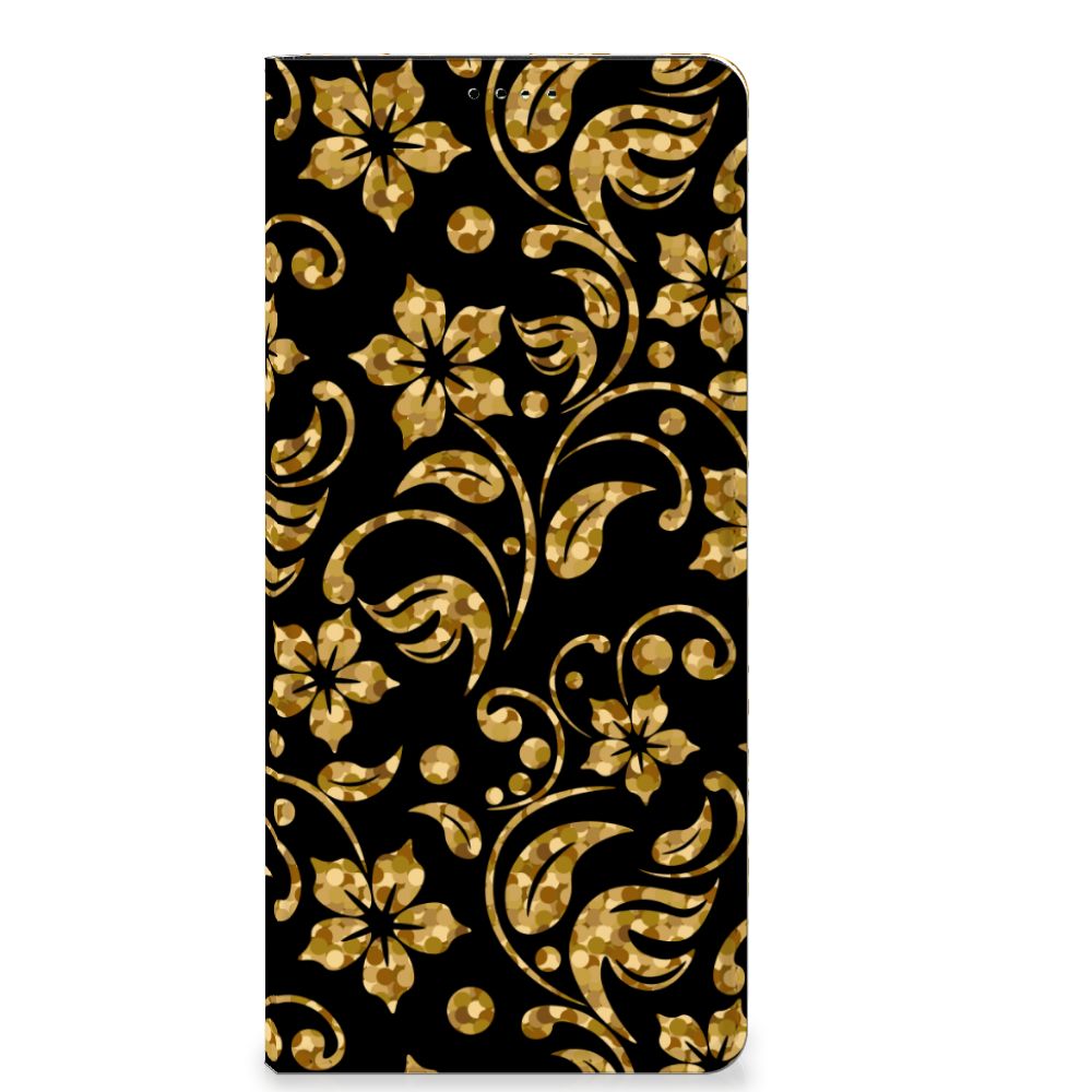 OPPO X6 Pro Smart Cover Gouden Bloemen