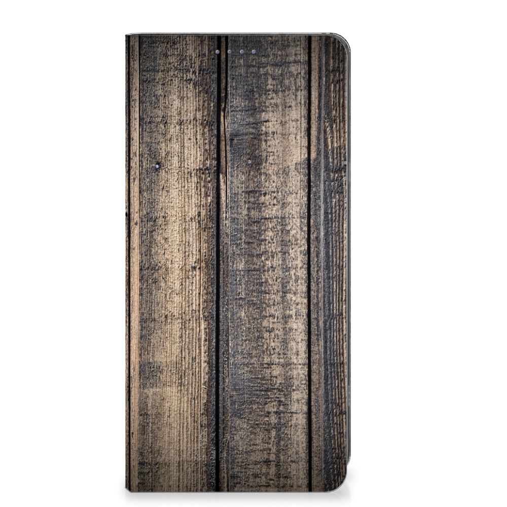 OnePlus 11 Book Wallet Case Steigerhout design steigerhout aanzicht