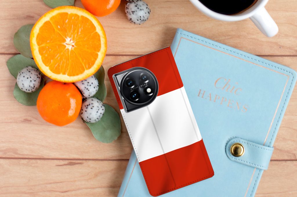 OnePlus 11 Standcase Oostenrijk met opvallend ontwerp, perfect cadeau voor bescherming en uitstraling đ.