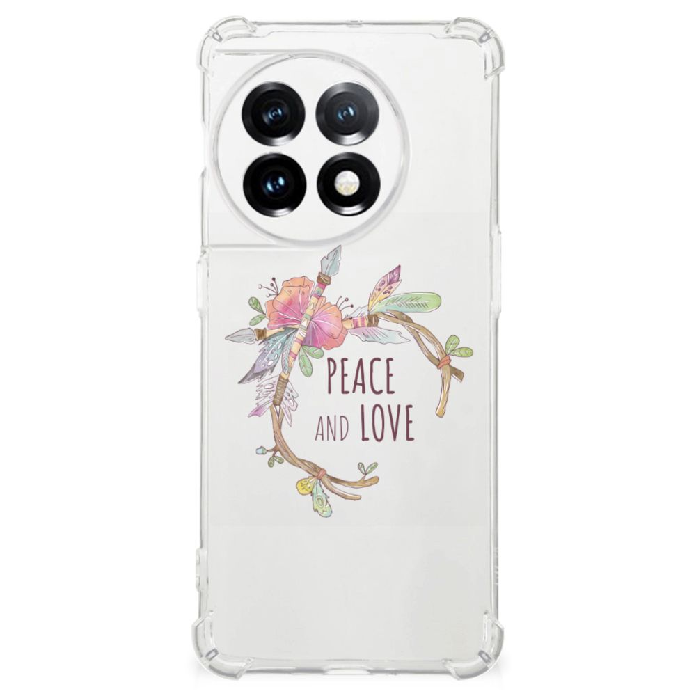 OnePlus 11 Stevig Bumper Hoesje Boho Text achterkant