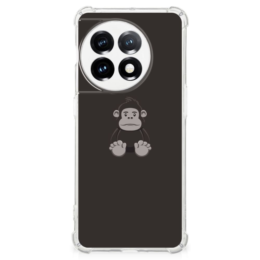 OnePlus 11 Stevig Bumper Hoesje Gorilla telefoonhoesje Gorilla ontwerp transparant