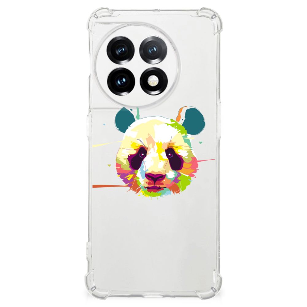 OnePlus 11 Stevig Bumper Hoesje Panda Color panda design voorkant