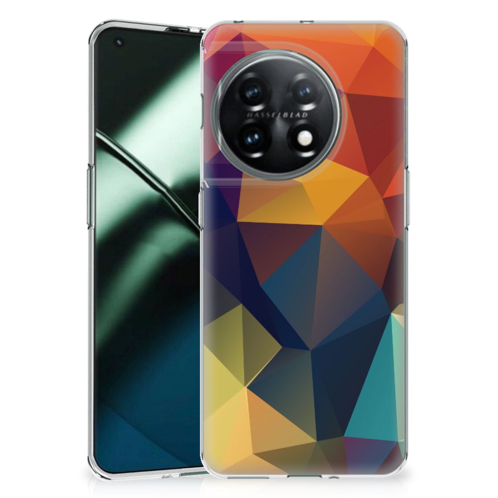 OnePlus 11 TPU Hoesje Polygon Color kleurrijke driehoeken ontwerp