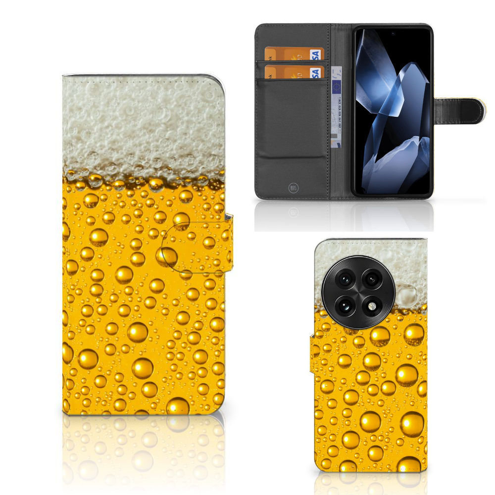 OnePlus 13 Book Cover Bier telefoonhoesje bierprint voorkant achterkant binnenkant