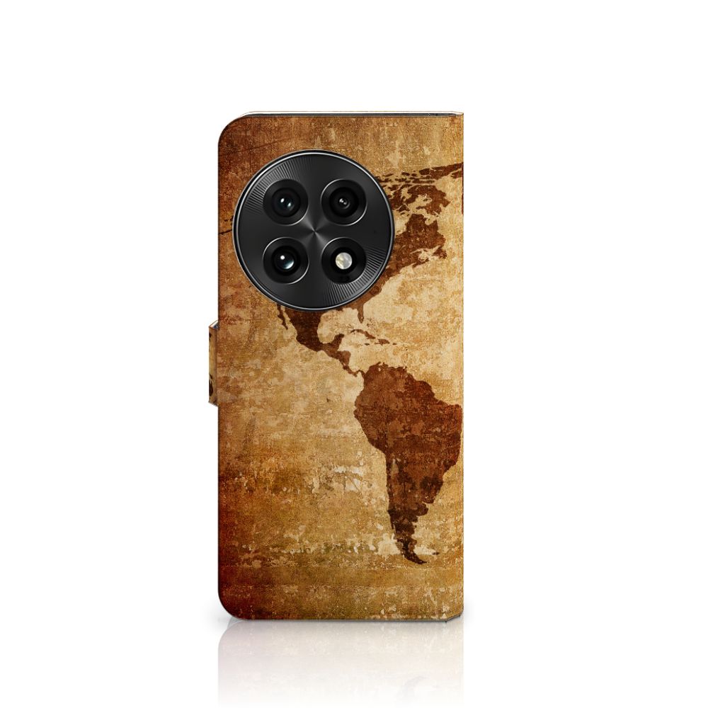 OnePlus 13 Flip Cover Wereldkaart flip cover wereldkaart voorkant