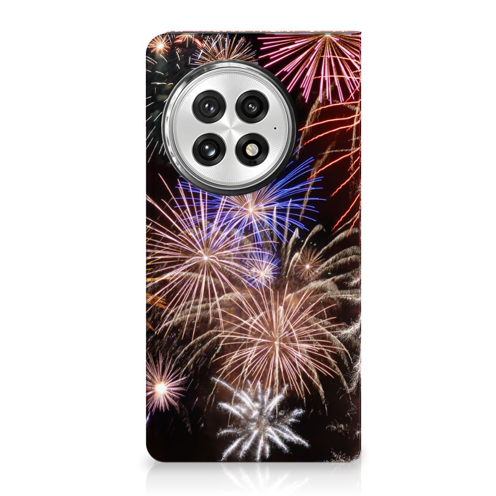 OnePlus 13 Hippe Standcase Vuurwerk hoesje vuurwerkprint kleuren voorkant