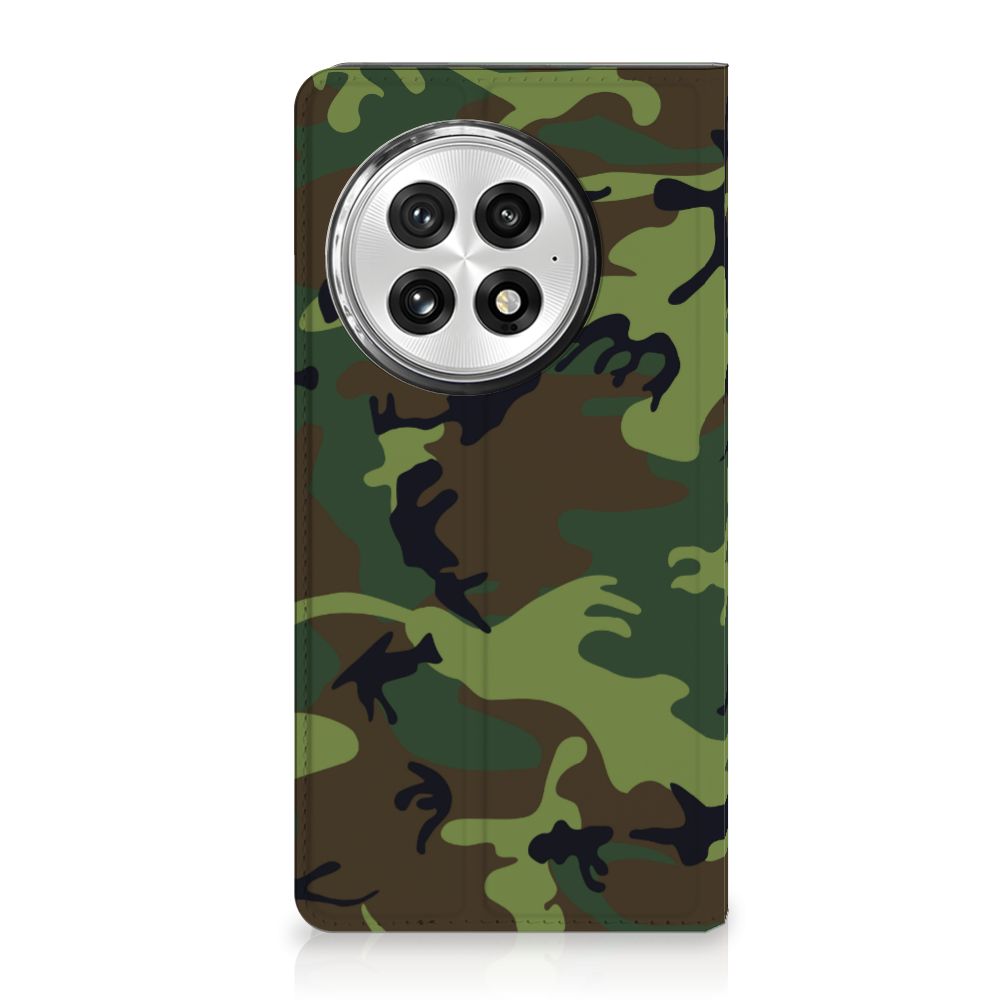 OnePlus 13 Hoesje met Magneet Army Dark camouflage design voorzijde