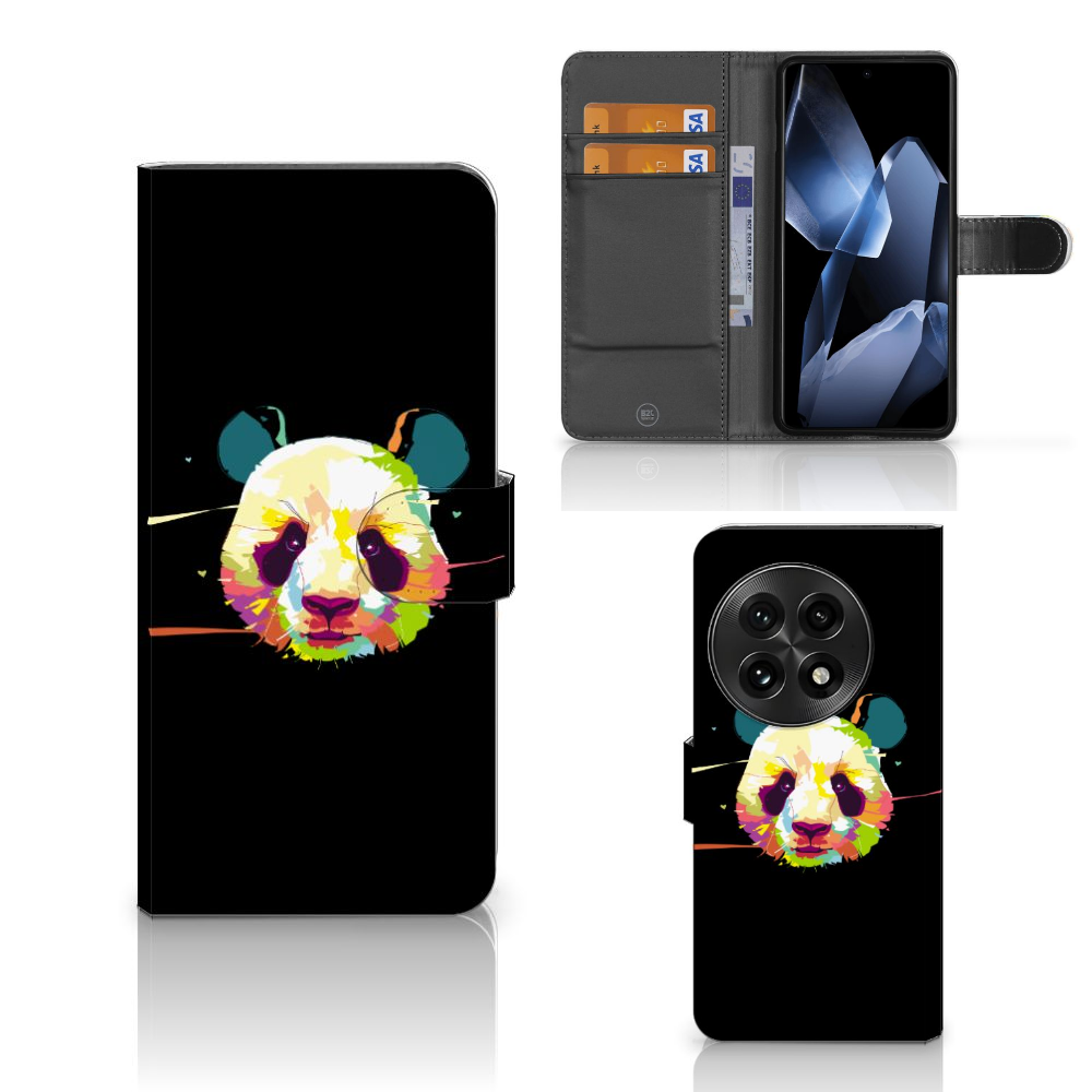 OnePlus 13 Leuk Hoesje Panda Color hoesje panda kleur kleurrijk aanzicht