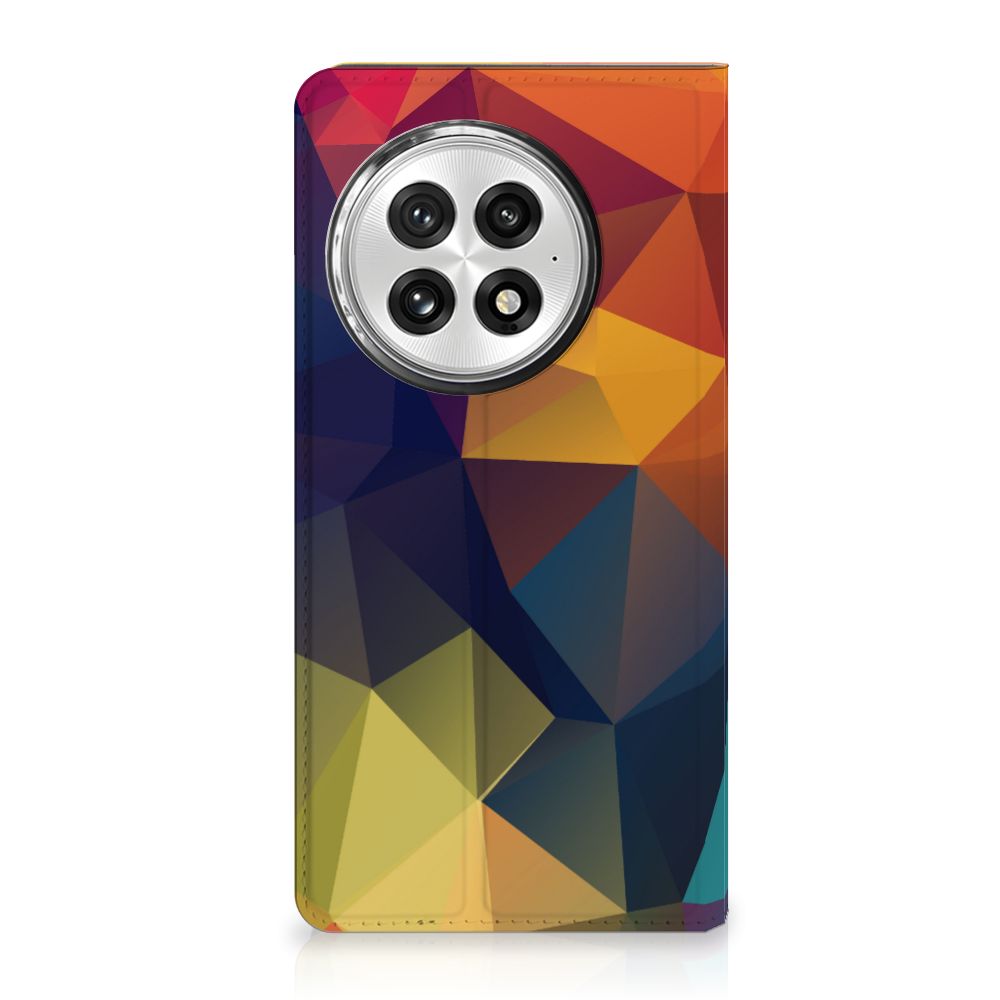 OnePlus 13 Stand Case Polygon Color kleurrijk geometrisch ontwerp asymmetrisch aanzicht