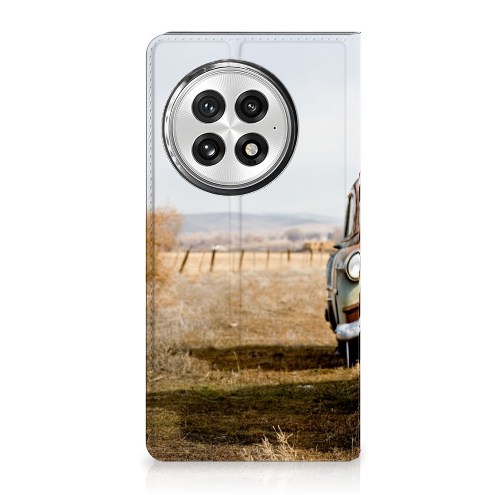 OnePlus 13 Stand Case Vintage Auto boekhoesje vintage auto voorkant