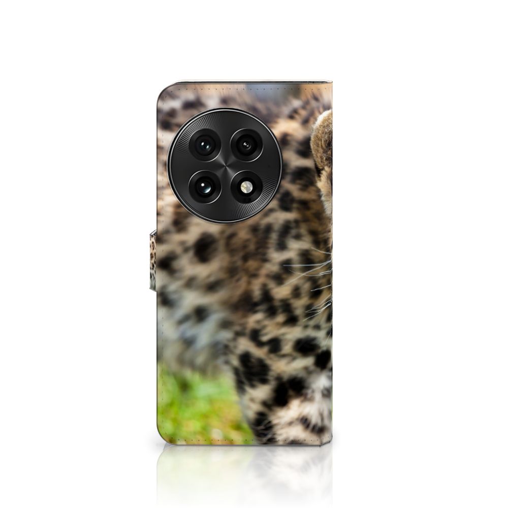 OnePlus 13 Telefoonhoesje met Pasjes Baby Luipaard telefoonhoesje design baby luipaard aanzicht
