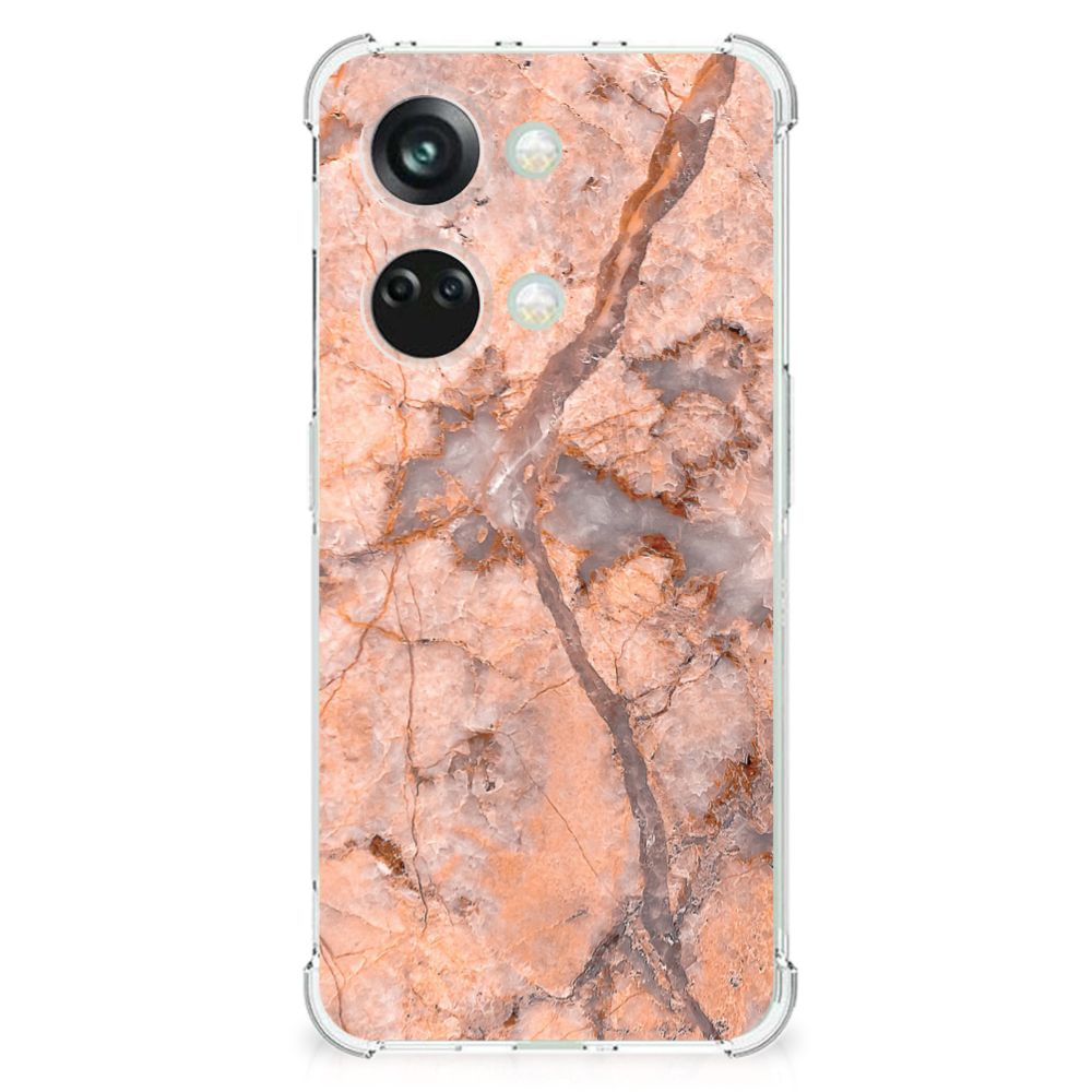 OnePlus Nord 3 Anti-Shock Hoesje Marmer Oranje B2C Telecom