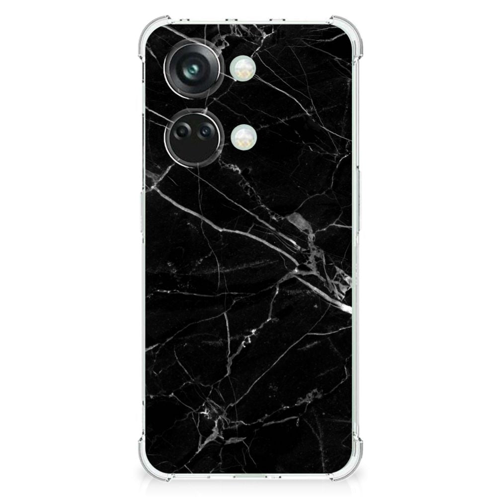 OnePlus Nord 3 Anti-Shock Hoesje Marmer Zwart achterkant