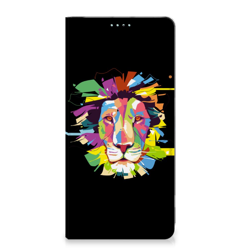 OnePlus Nord 3 Magnet Case Lion Color voorkant design kleurrijke leeuw kop