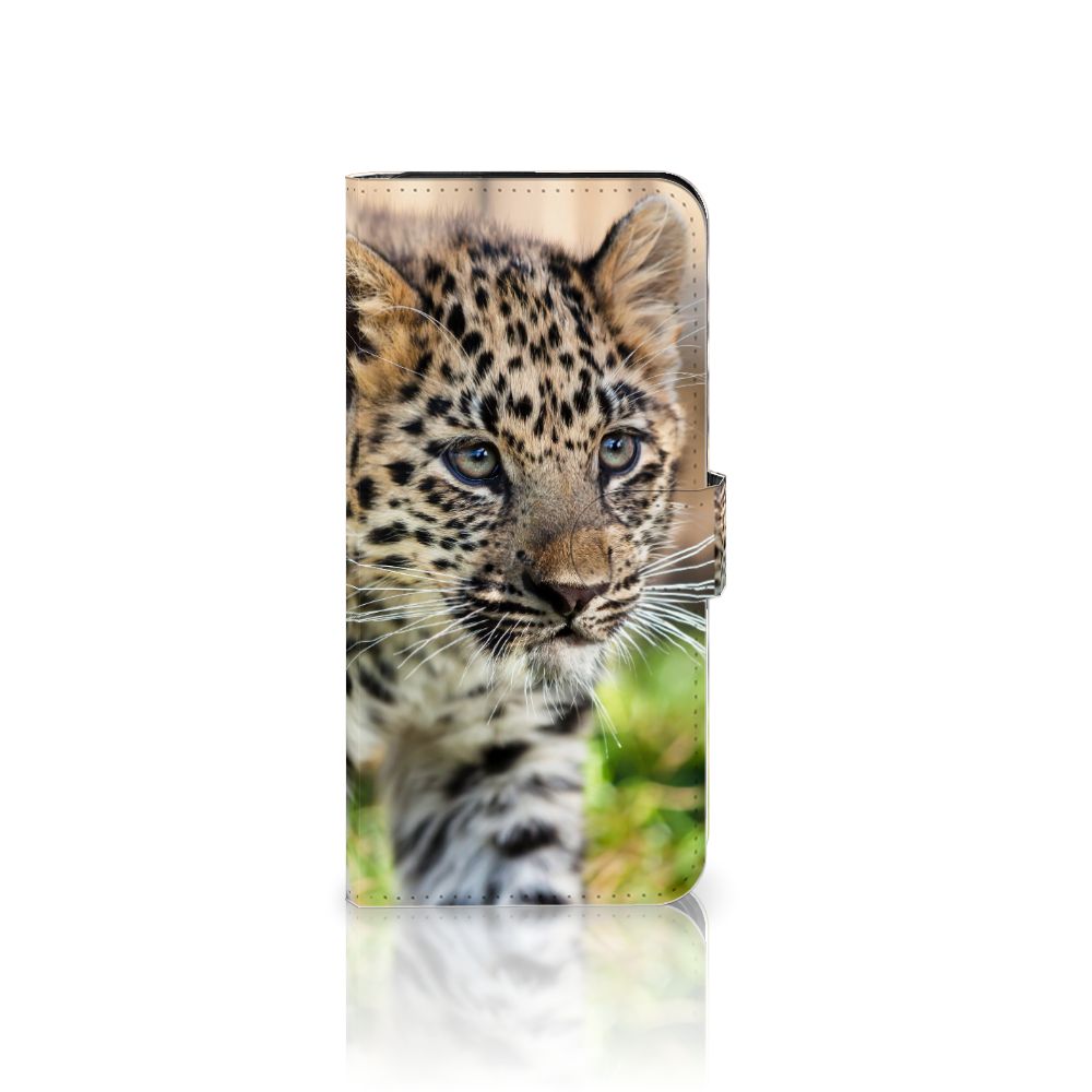 OnePlus Nord 3 Telefoonhoesje met Pasjes Baby Luipaard luipaard voorkant